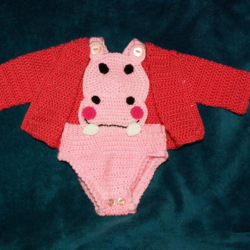 Hippo Rompers and cardigan set