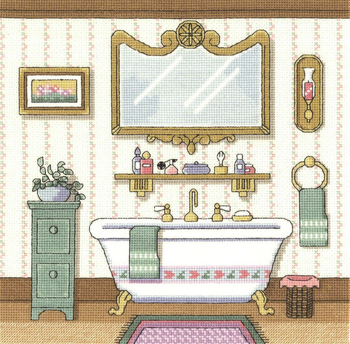 Janlynn Corporation Victorian Bath Cross Stitch Kit - 25.5cm x 25.5cm