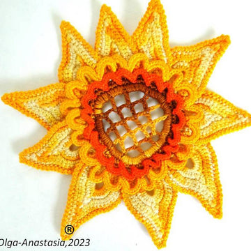 Bouquet with crochet sunflowers