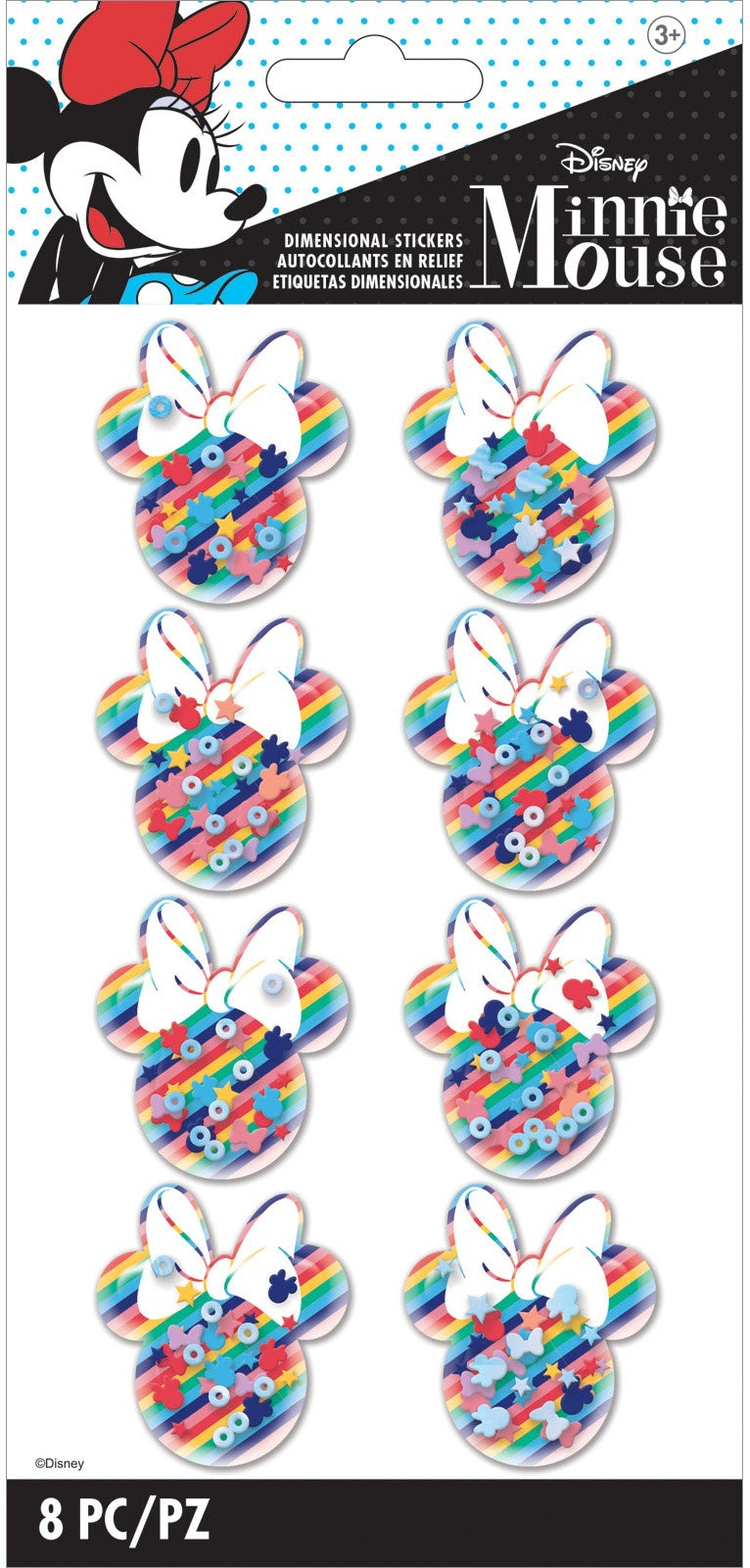 EK Success EK Disney Shaker Stickers 8/Pkg - Minnie Rainbow