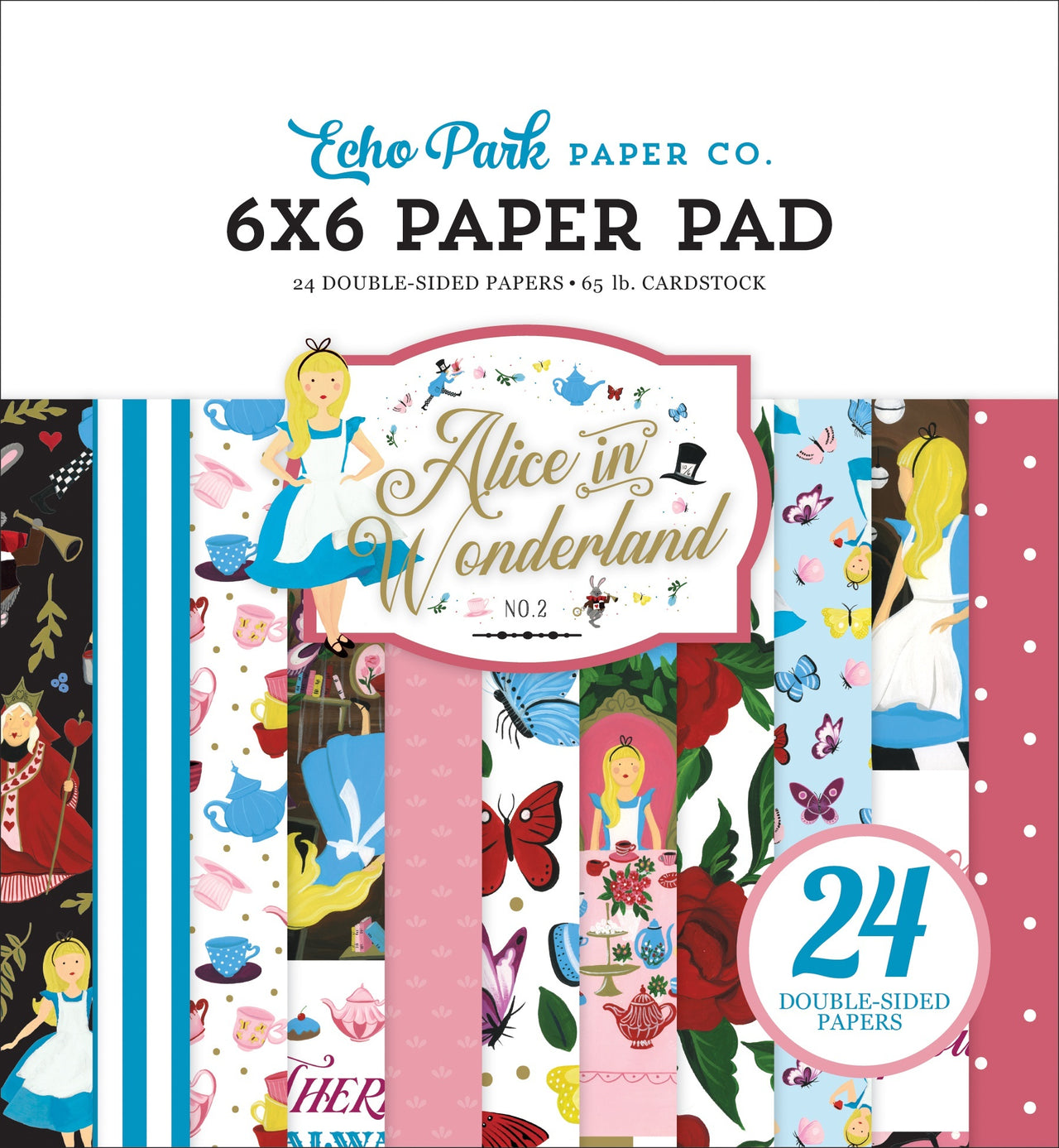 Echo Park Paper Echo Park Double-Sided Paper Pad 6"X6" 24/Pkg - Alice In Wonderland No. 2
