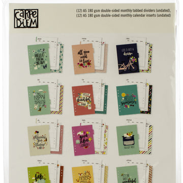 Carpe Diem Seasons Double-Sided A5 Planner Inserts - Monthly, Undated