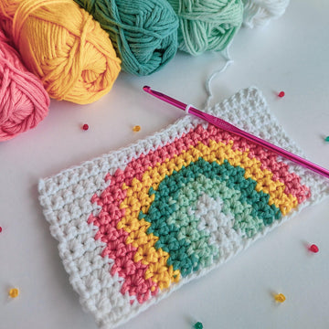 Mini Rainbow Crochet Wall Hanging