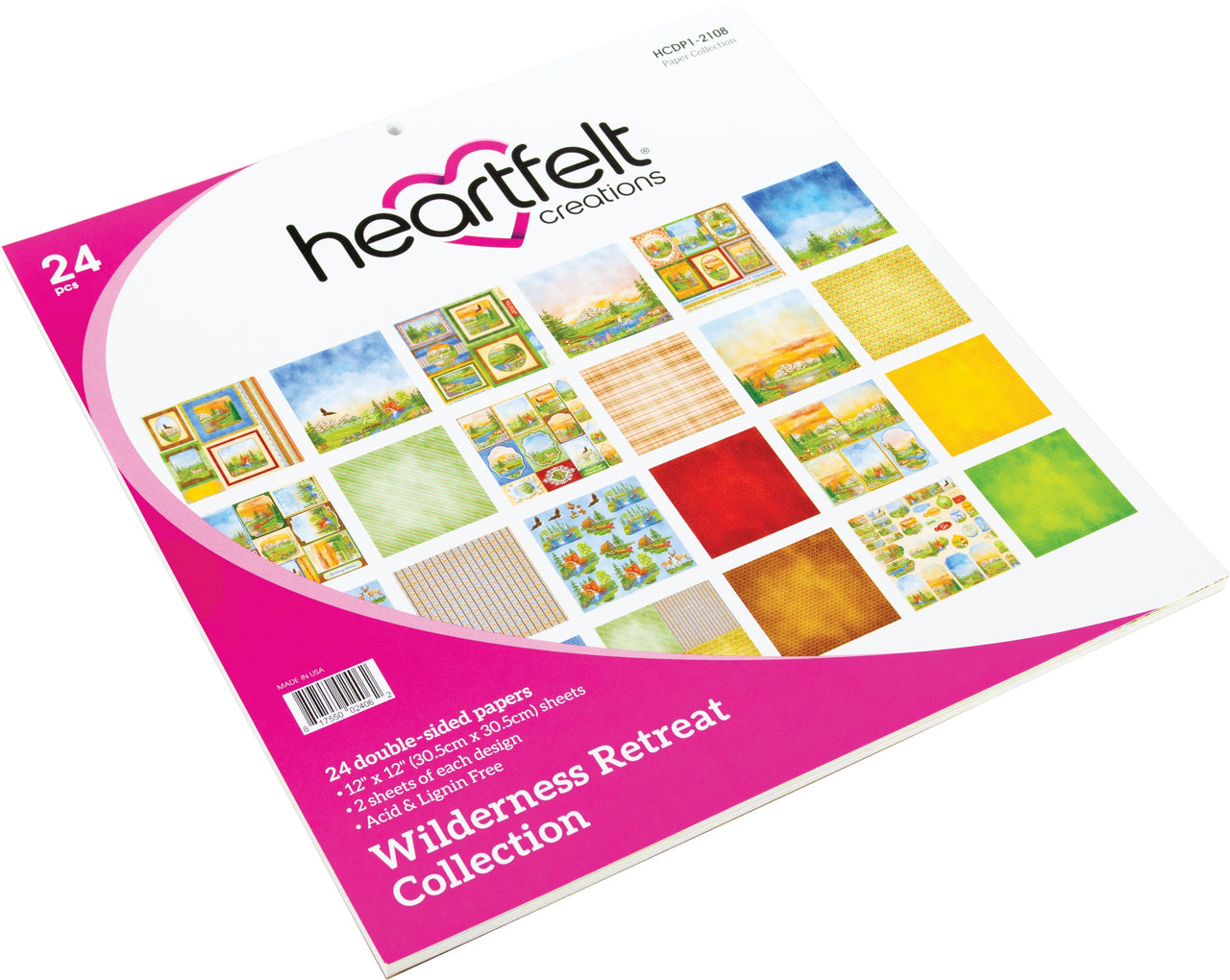 Heartfelt Creations Double-Sided Paper Pad 12"X12" 24/Pkg - Wilderness Retreat