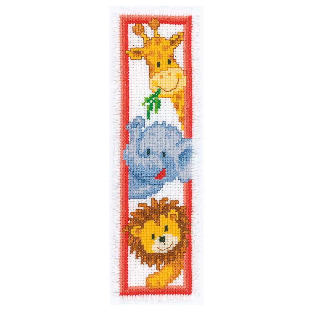 Vervaco Zoo Animals Bookmark Cross Stitch Kit - 6cm x 20cm