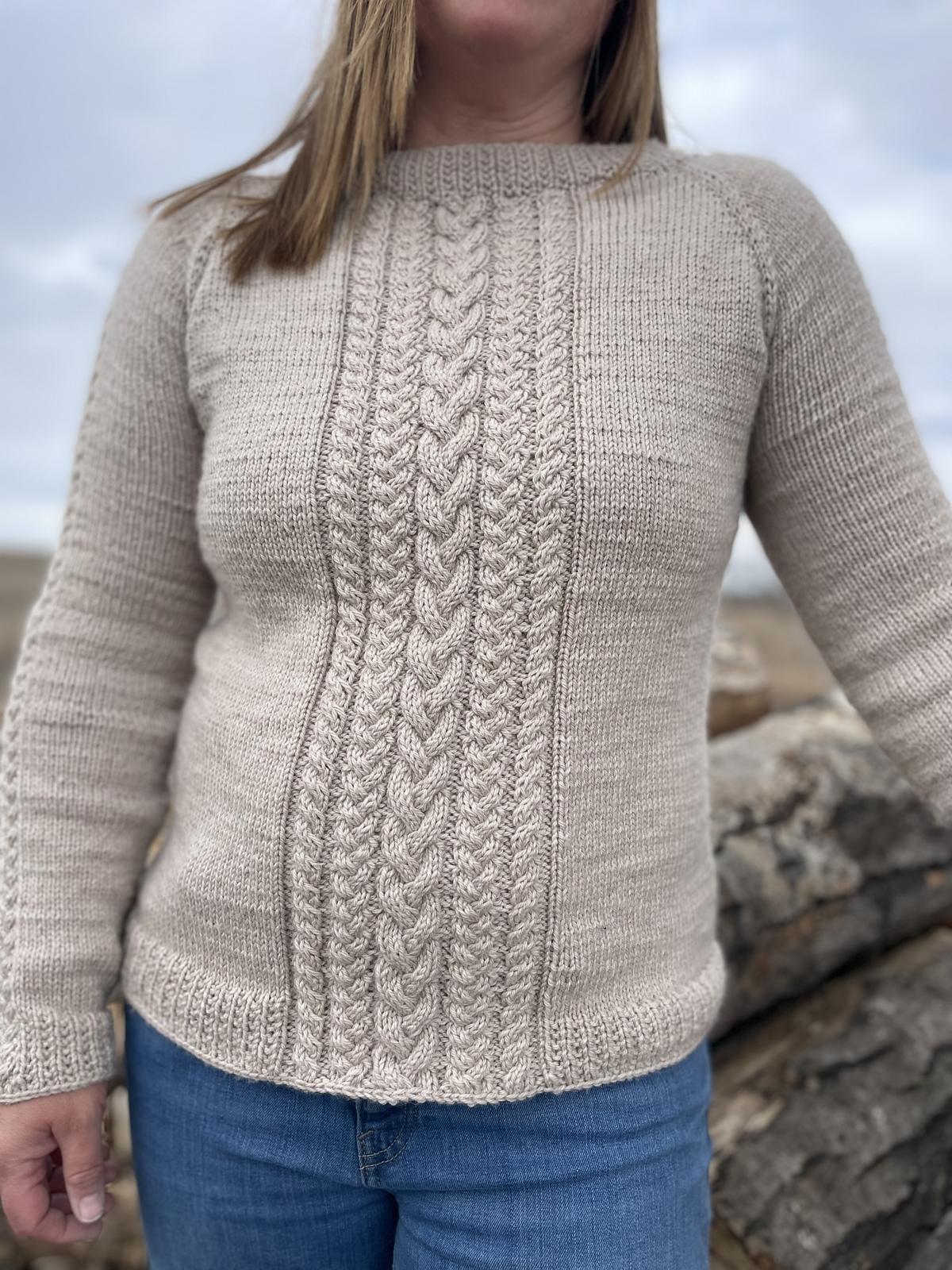 Adult Raglan Cable Sweater