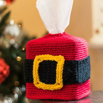 Santa Belt Tissue Box Cover