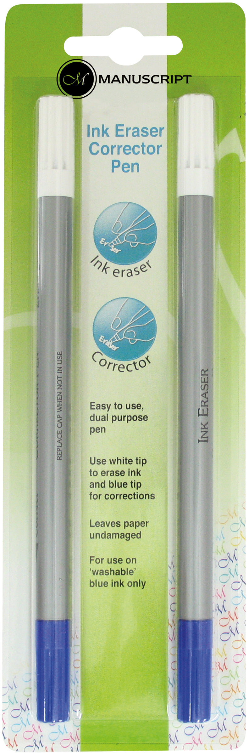 Manuscript Pen Manuscript Ink Eraser Corrector - Twin Pack - Eraser Twin Pack