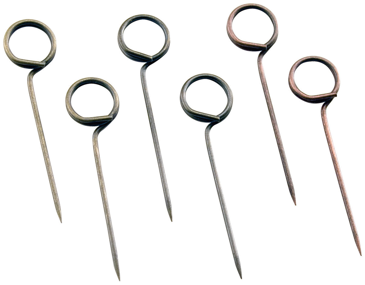 Advantus Idea-Ology Metal Memo Pins 1.5" 30/Pkg - Antique Nickel, Brass & Copper