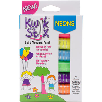 The Pencil Grip Kwik Stix Tempera Paint 6/Pkg - Neon