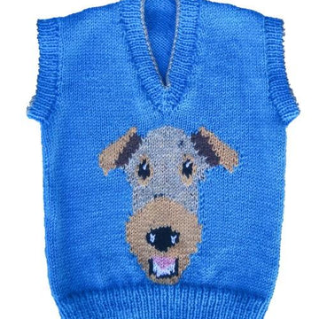 Airedale Terrier sweater, hotwater bottle cover, hat, dog toys
