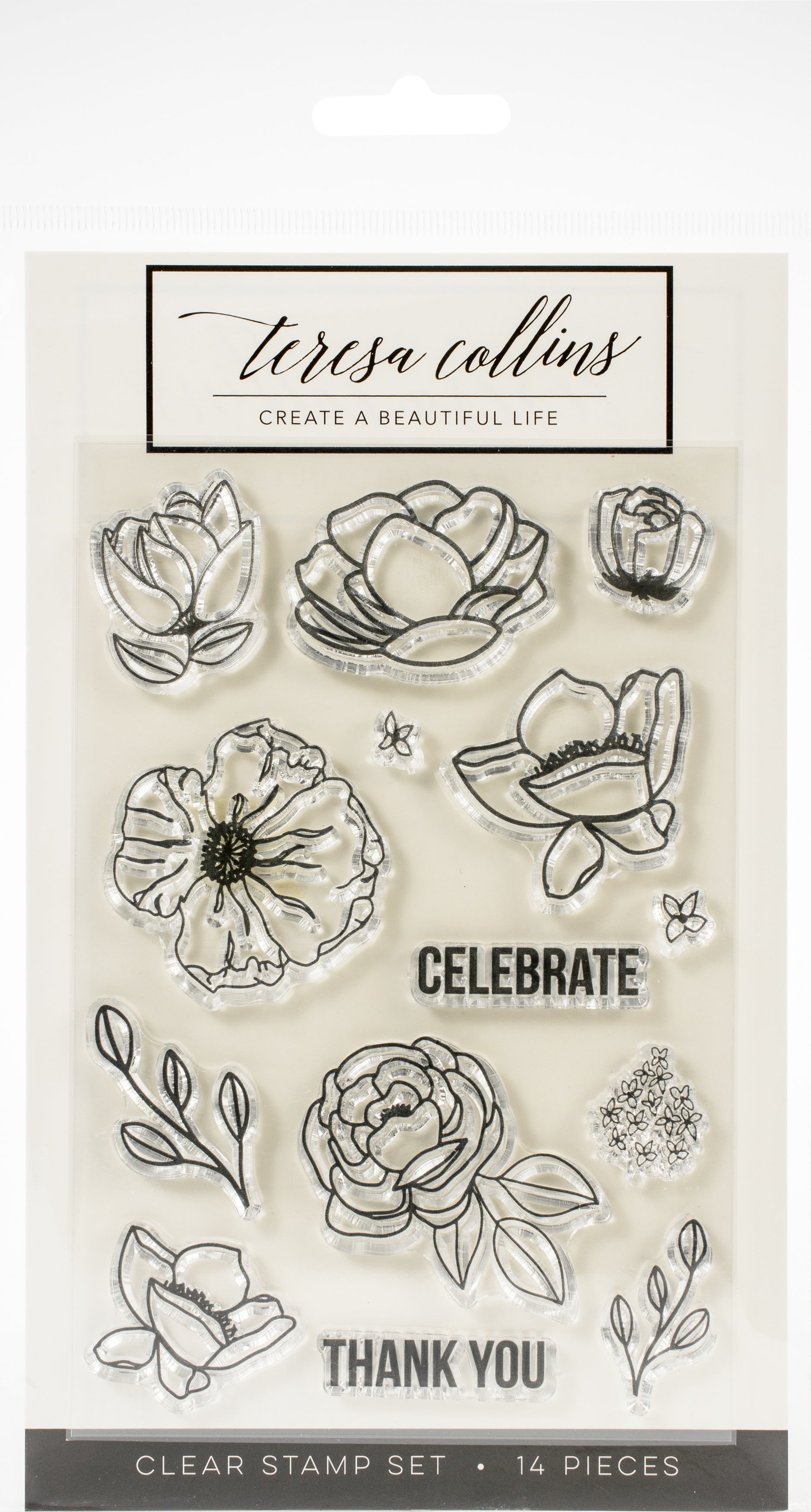 Teresa Collins Clear Stamp Set - Floral