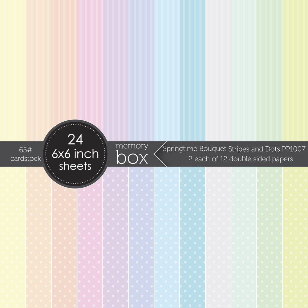 Memory Box Paper Pad 6"X6" 24/Pkg - Springtime Bouquet Stripes