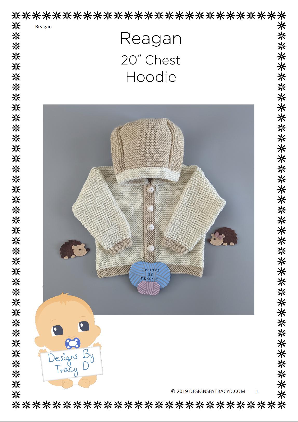 Hoody Baby knitting pattern Reagan