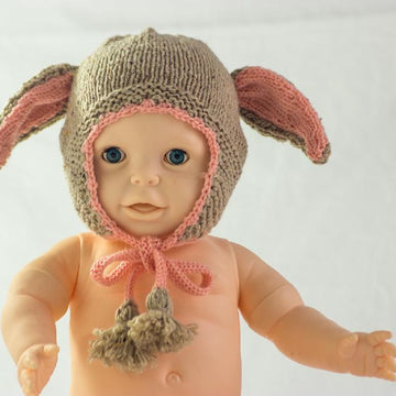 Floppy Ear Bunny Hat With Earflaps And Tassels