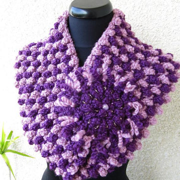 Chunky Cowl Scarf Lavender Shadow