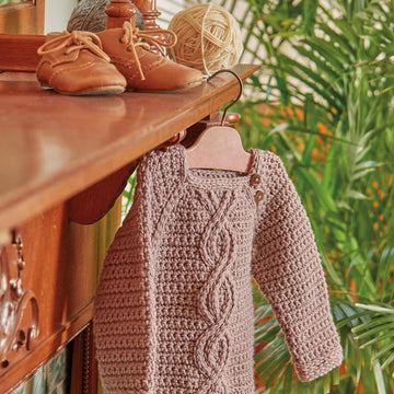 Vintage Baby Crochet Cable Sweater