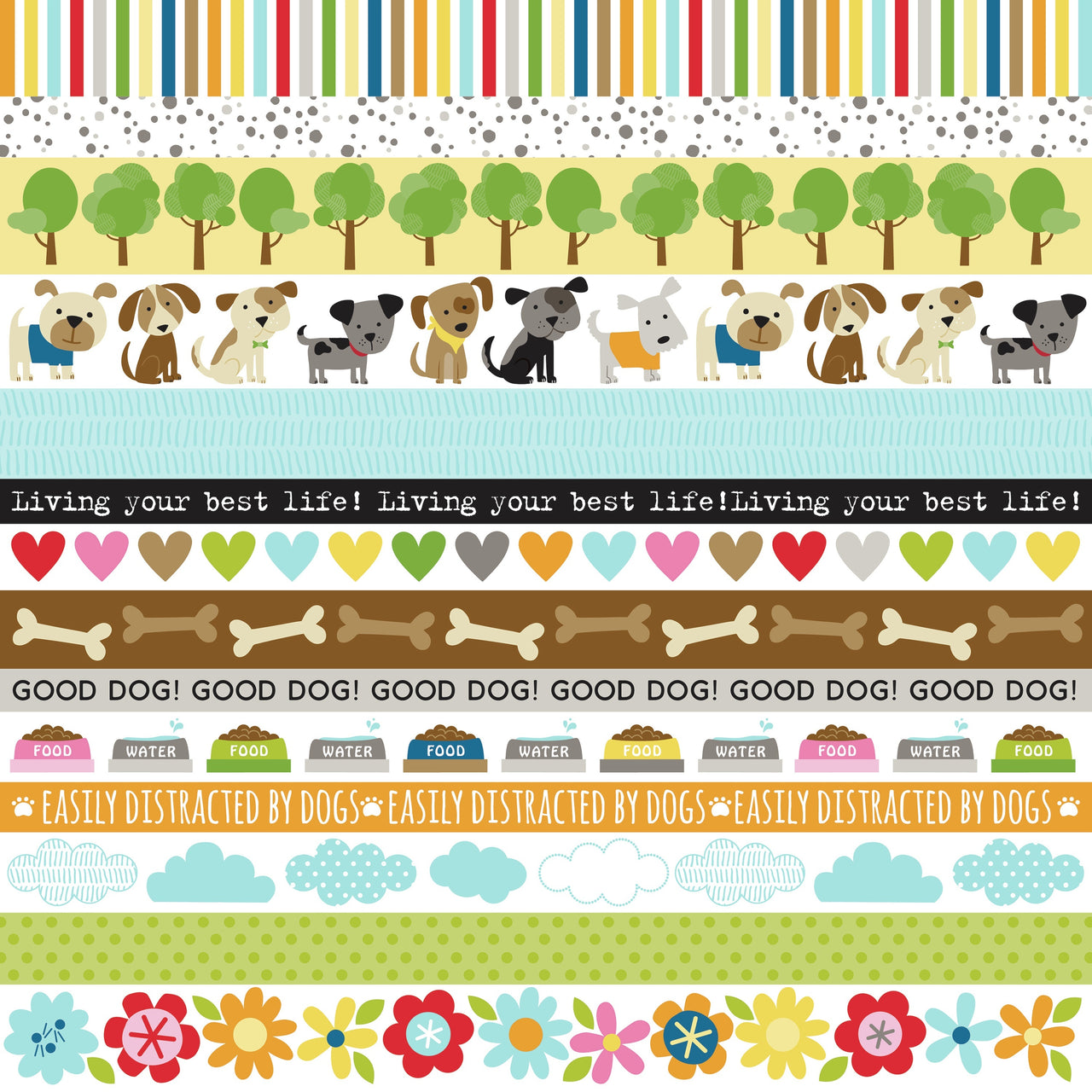 Doodlebug Bella Cooper Double-Sided Cardstock 12"X12" 25/Pkg - Cooper Borders