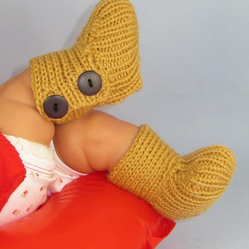 Baby All Rib Button Up Booties (Bootees)