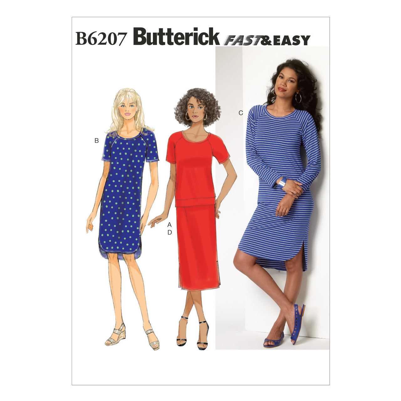 Butterick Misses' Top, Dress and Skirt B6207 - Sewing Pattern
