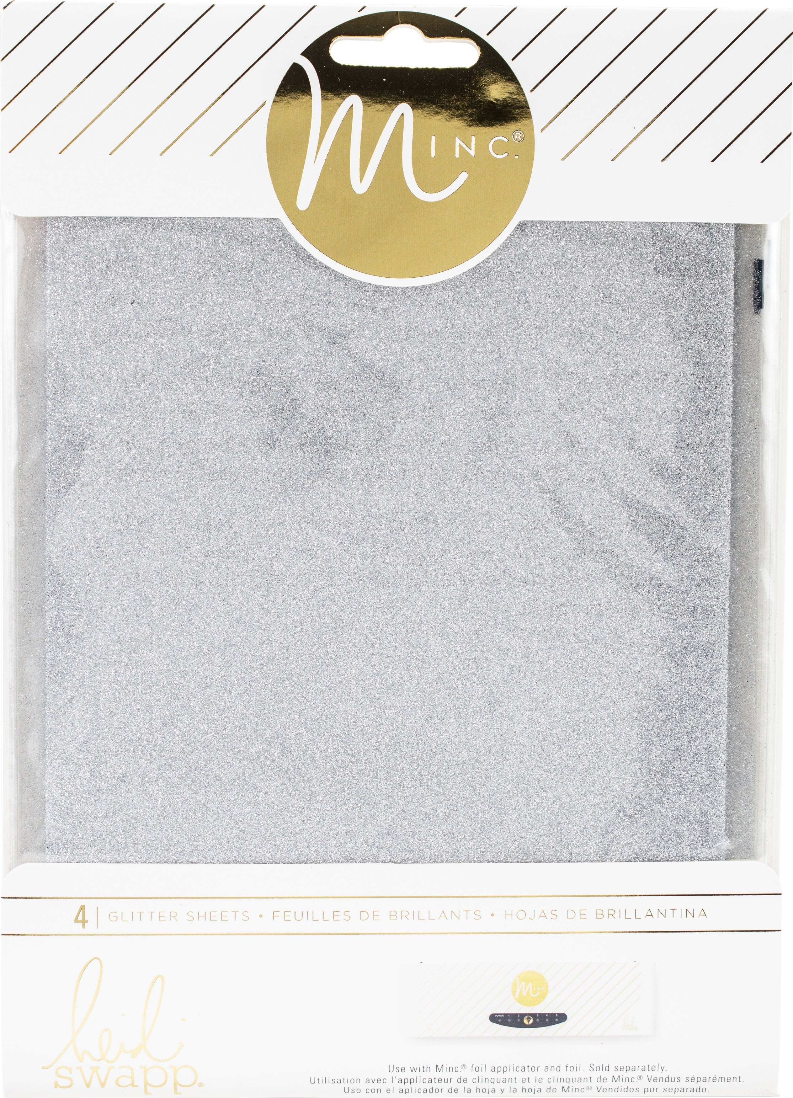 American Crafts Heidi Swapp Minc Glitter Sheets 6"X8" 4/Pkg - Silver