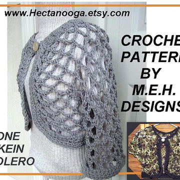134 OPEN WEAVE SHRUG, crochet pattern