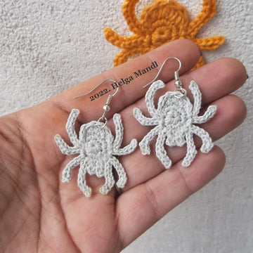 Spider and web earrings