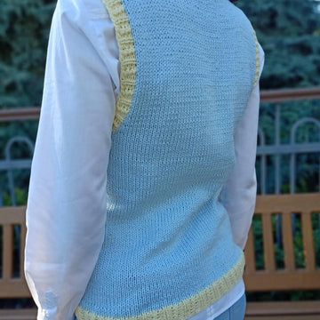 Slipover V neck  with "French rib"