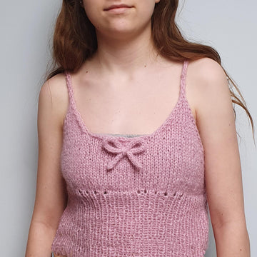 Knitted Cami Vest Top with Bow