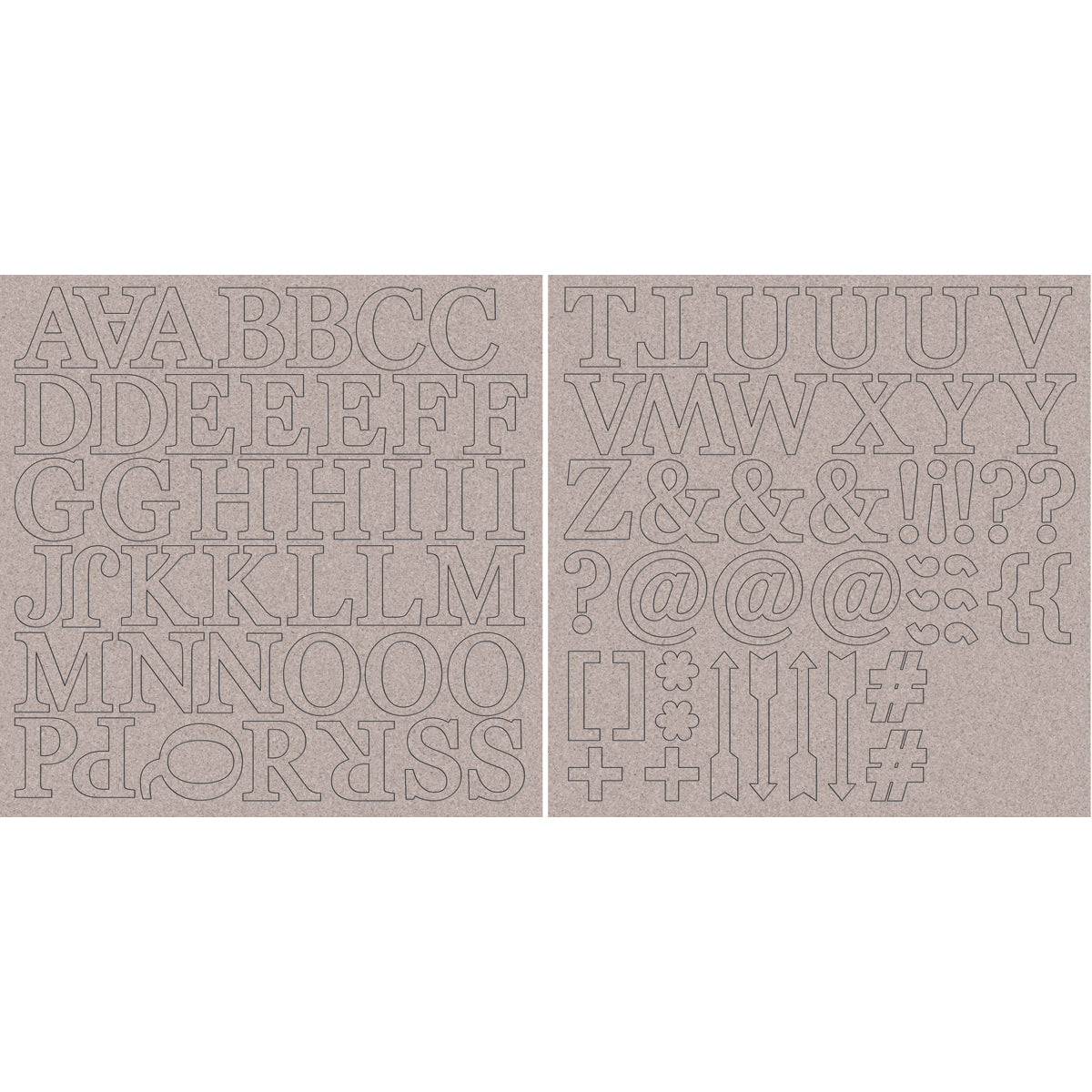 Kaisercraft Chipboard Alphabet 1.75" 2/Sheets - Uppercase Letters & Symbols