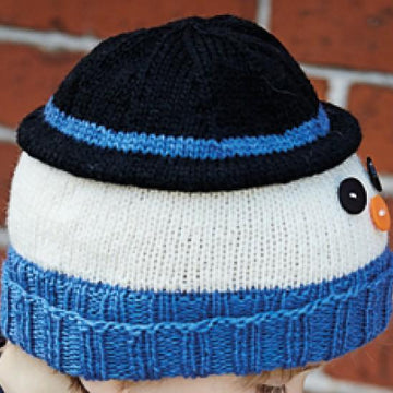 Snowman Hat Knitting Pattern 2 sizes Kids Christmas