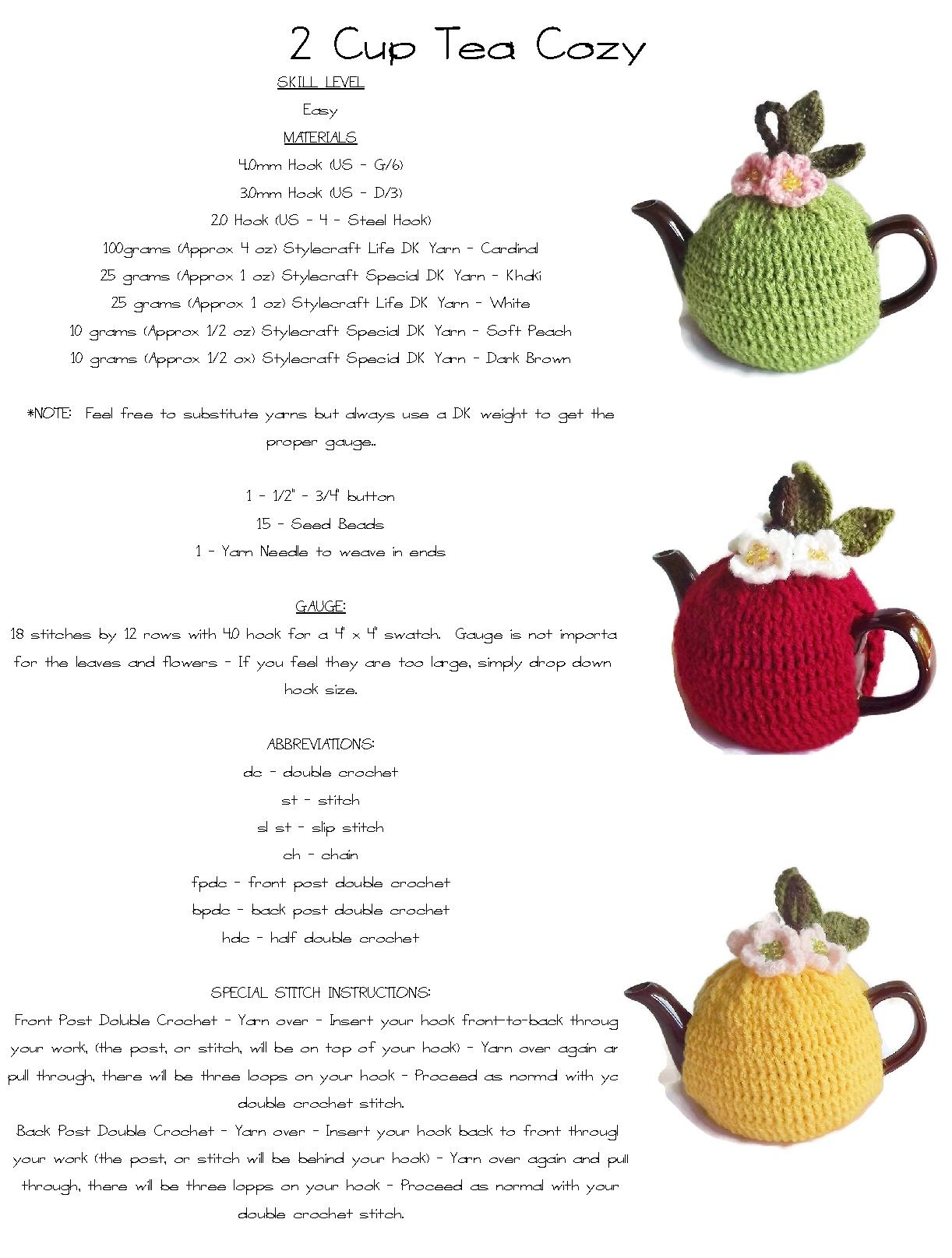 2 Cup Apple Tea Cozy Pattern
