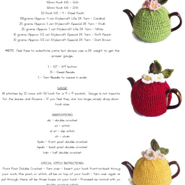 2 Cup Apple Tea Cozy Pattern