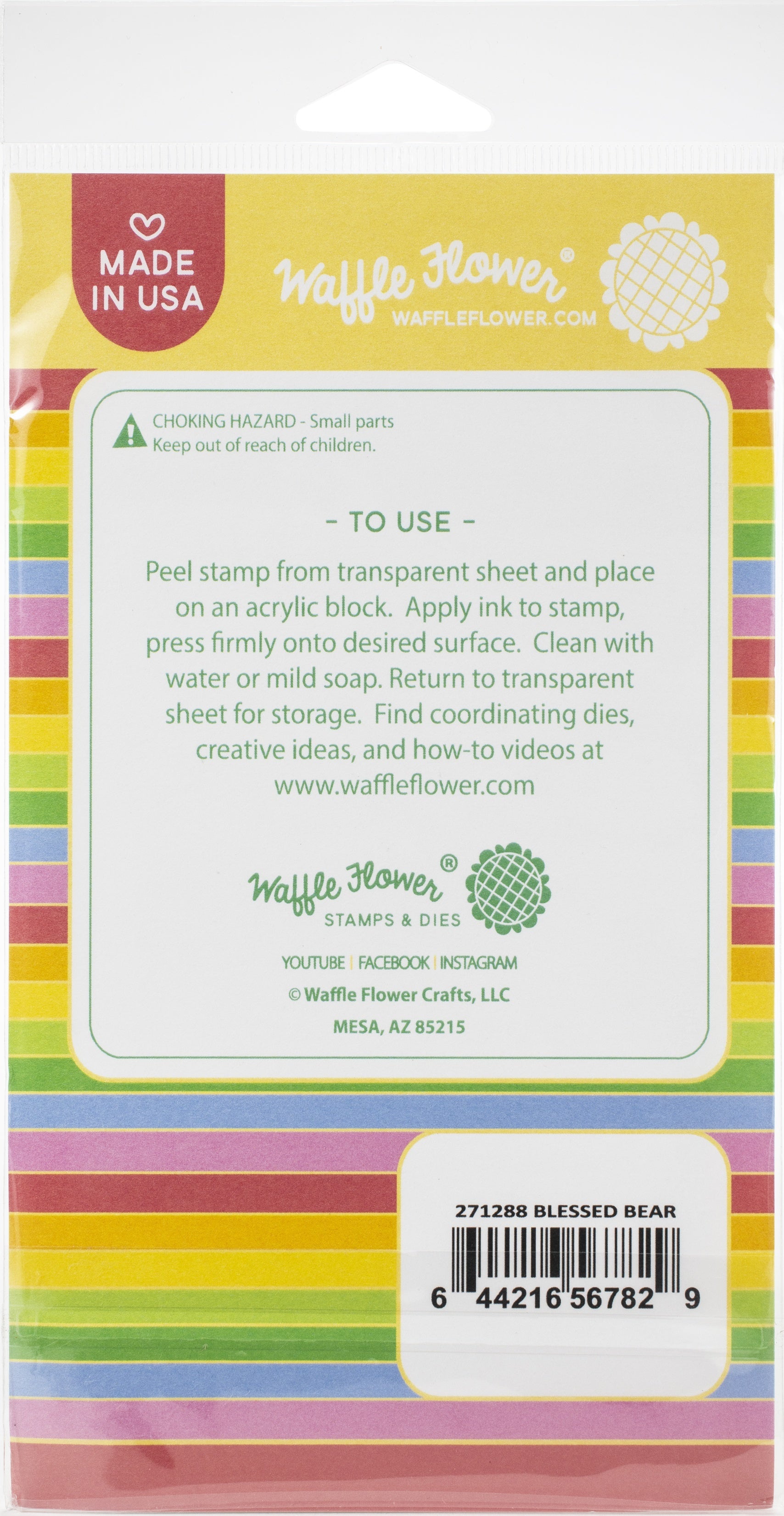 Waffle Flower Crafts Clear Stamps 4"X6" - Blessed Bear
