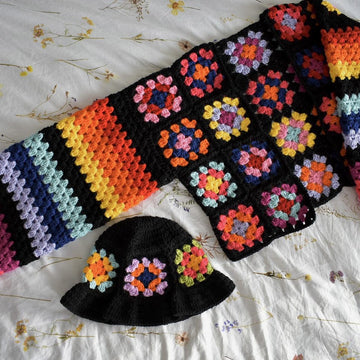 Dk Granny squares and stripes cardigan