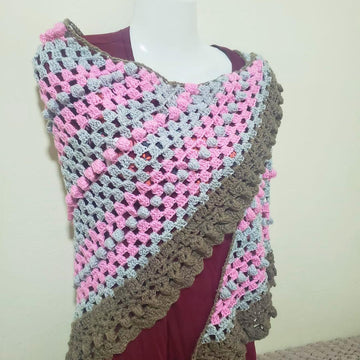 Triangular Popcorn Shawl