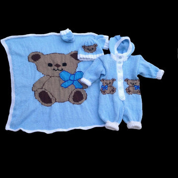 Teddy Baby Hooded Pram Set