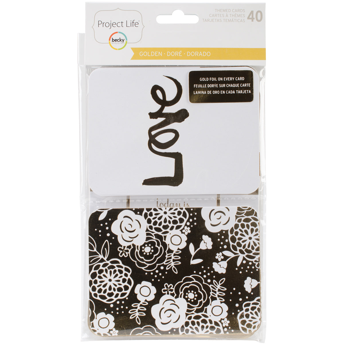 American Crafts Project Life Specialty Themed Cards 40/Pkg - Golden