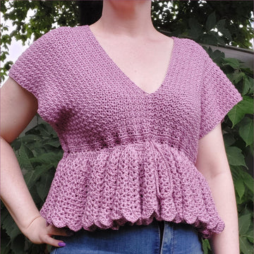 Beginner Crochet Frill Top Pattern Customizable Summer Crochet Top PDF Easy Simple Crochet Shirt DIY Women’s Crochet Pattern