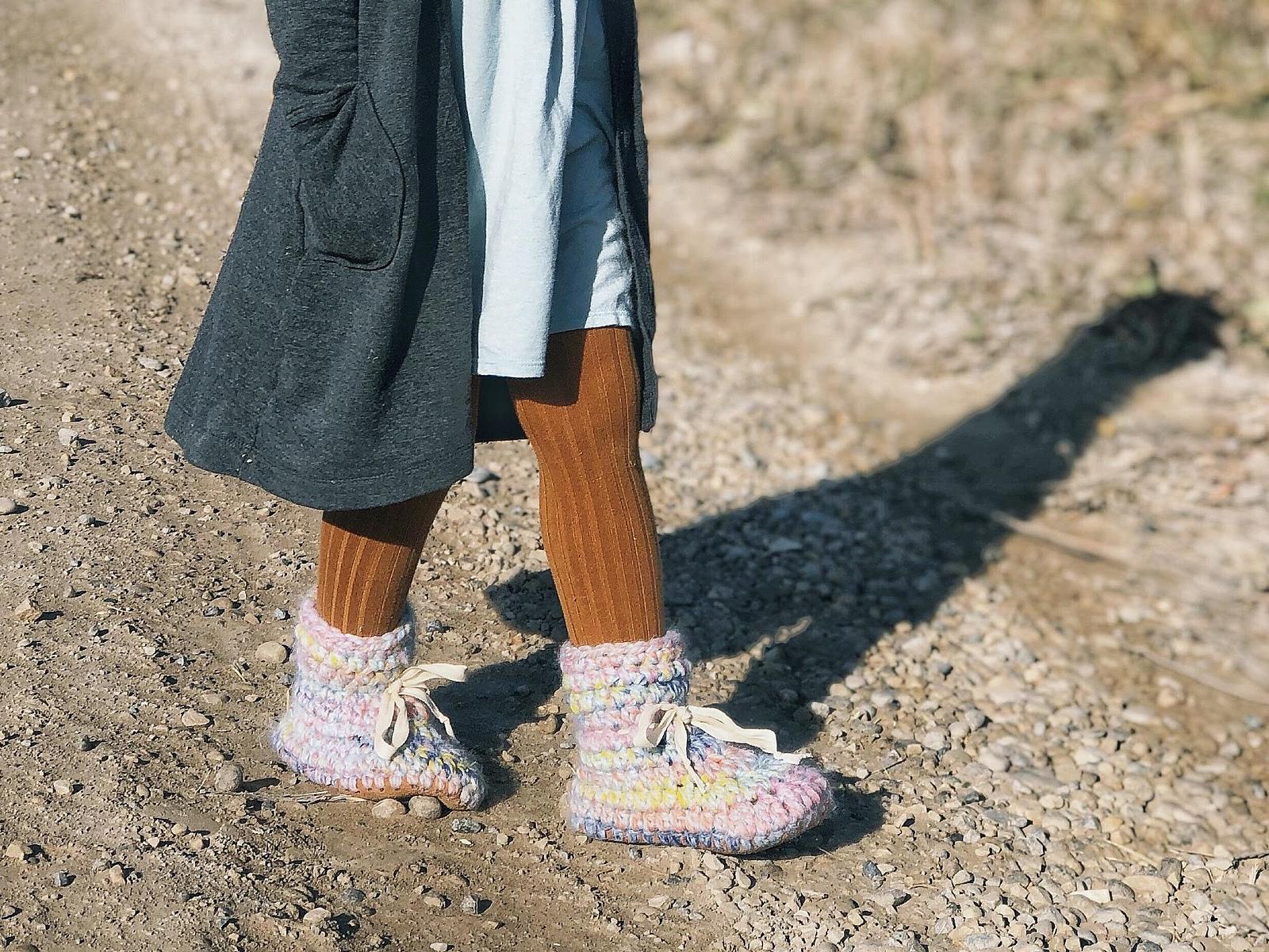 Children's Booties Sheepskin Suede