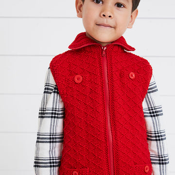 Zac Zip Up Waistcoat - Knitting Pattern for Kids in Debbie Bliss Rialto DK - Downloadable PDF