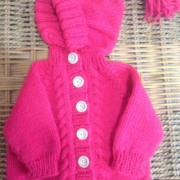 Top down hooded baby jacket