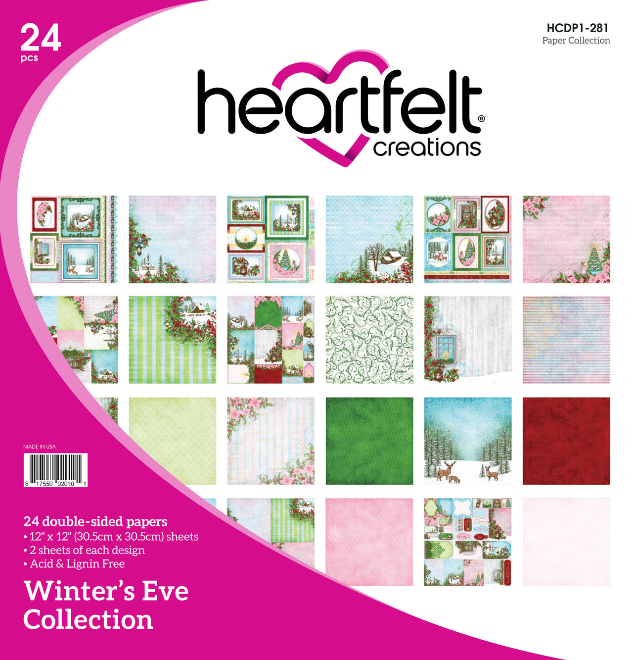 Heartfelt Creations Double-Sided Paper Pad 12"X12" 24/Pkg - Winter's Eve 12 Designs/2 Each