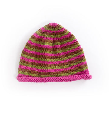 Narrow Striped Cap in Lion Brand Wool-Ease - 70055AD