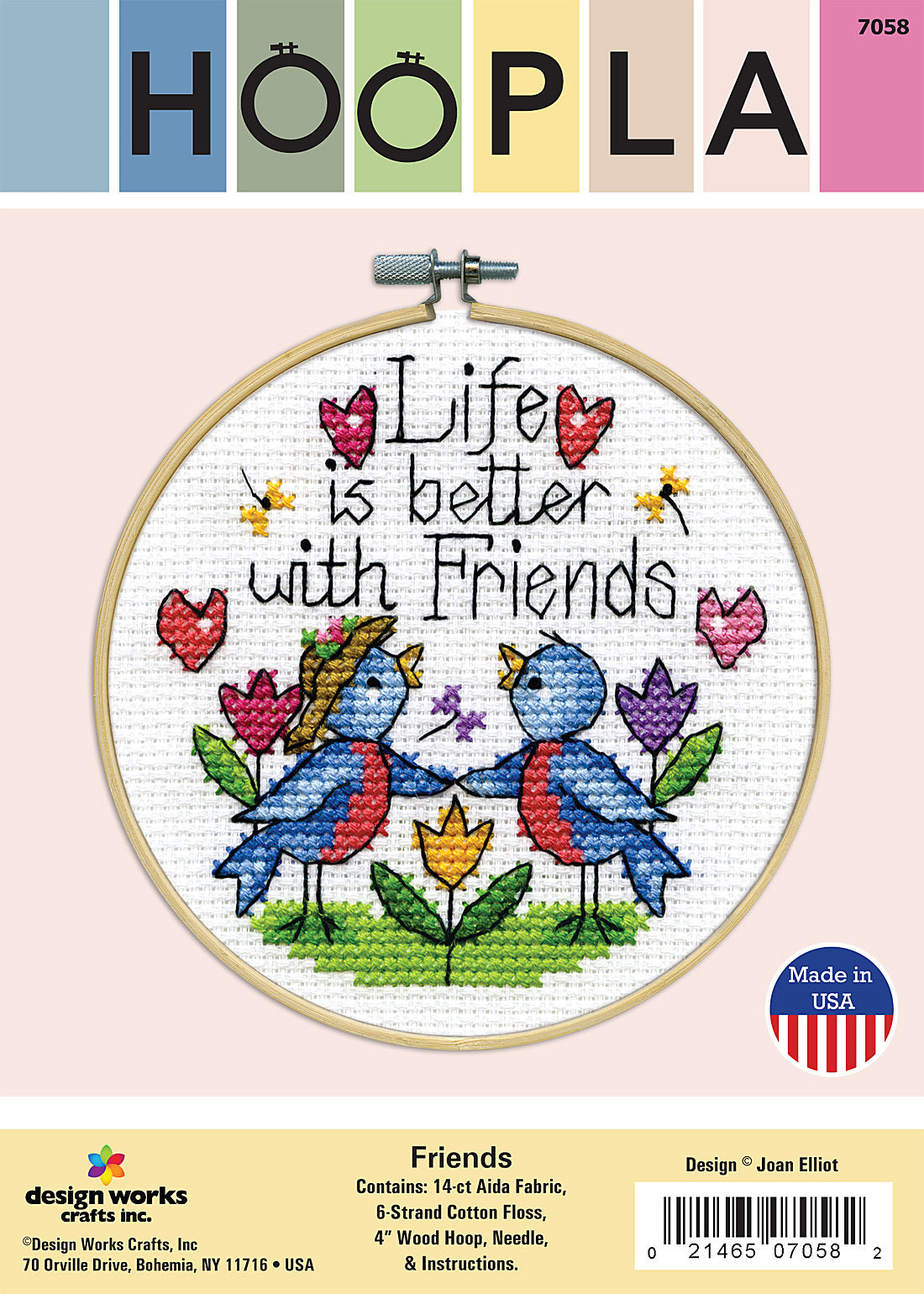 Design Works Friends Cross Stitch Kit - 4in Round
