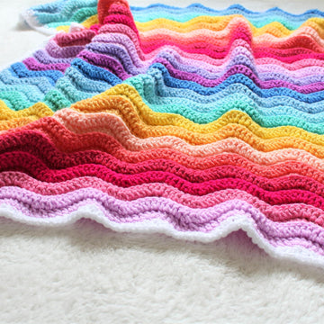 Chunky Rainbow Ripple Baby Blanket