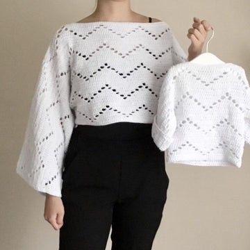 Tara Zig Zag Kimono Sleeve Top N 698