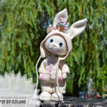 Сrochet pattern: Doll Clothes set PDF - Outfit Little unicorn for Amigurumi Doll approx. 19.5 cm