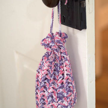 Knit And Crochet Drawstring Purses in Plymouth Yarn Anne - F665 - Downloadable PDF