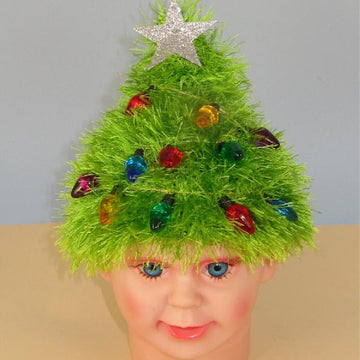 Childrens Easy Christmas Tree Beanie Hat
